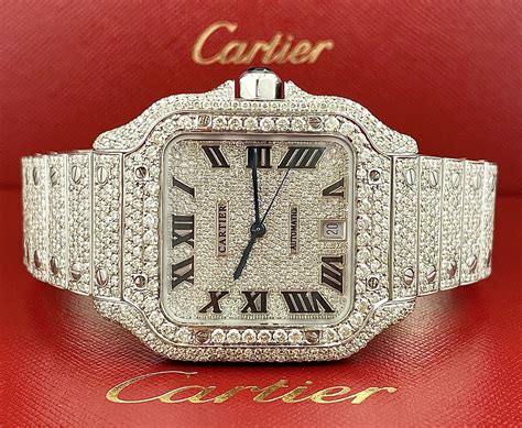 cartier men's watch with diamonds.